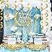 SLONLI Ramadan Decorations Banner for Home Gold Glitter Moon Stars Garland for Eid Mubarak Decor