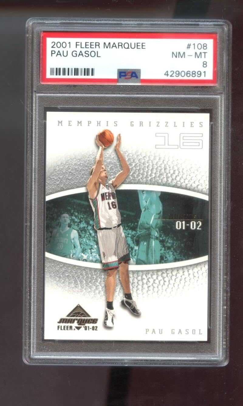 2001-02 Fleer Marquee #108 Pau Gasol ROOKIE RC PSA 8 Graded Basketball Card NBA 01-02 Memphis Grizzlies 2001-2002 68/1500