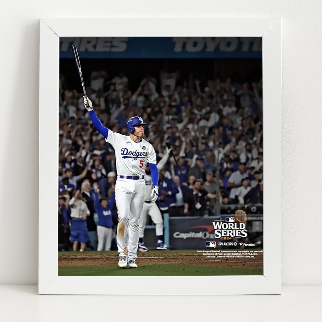 Los Angeles Dodgers Freddie Freeman Grand Slam Walk-Off – Game 1, 2024 World Series Framed 8×10 Photo | MLB Licensed Dodgers Baseball Wall Art | Fan Gift for Men, Office, Bedroom, or Man Cave