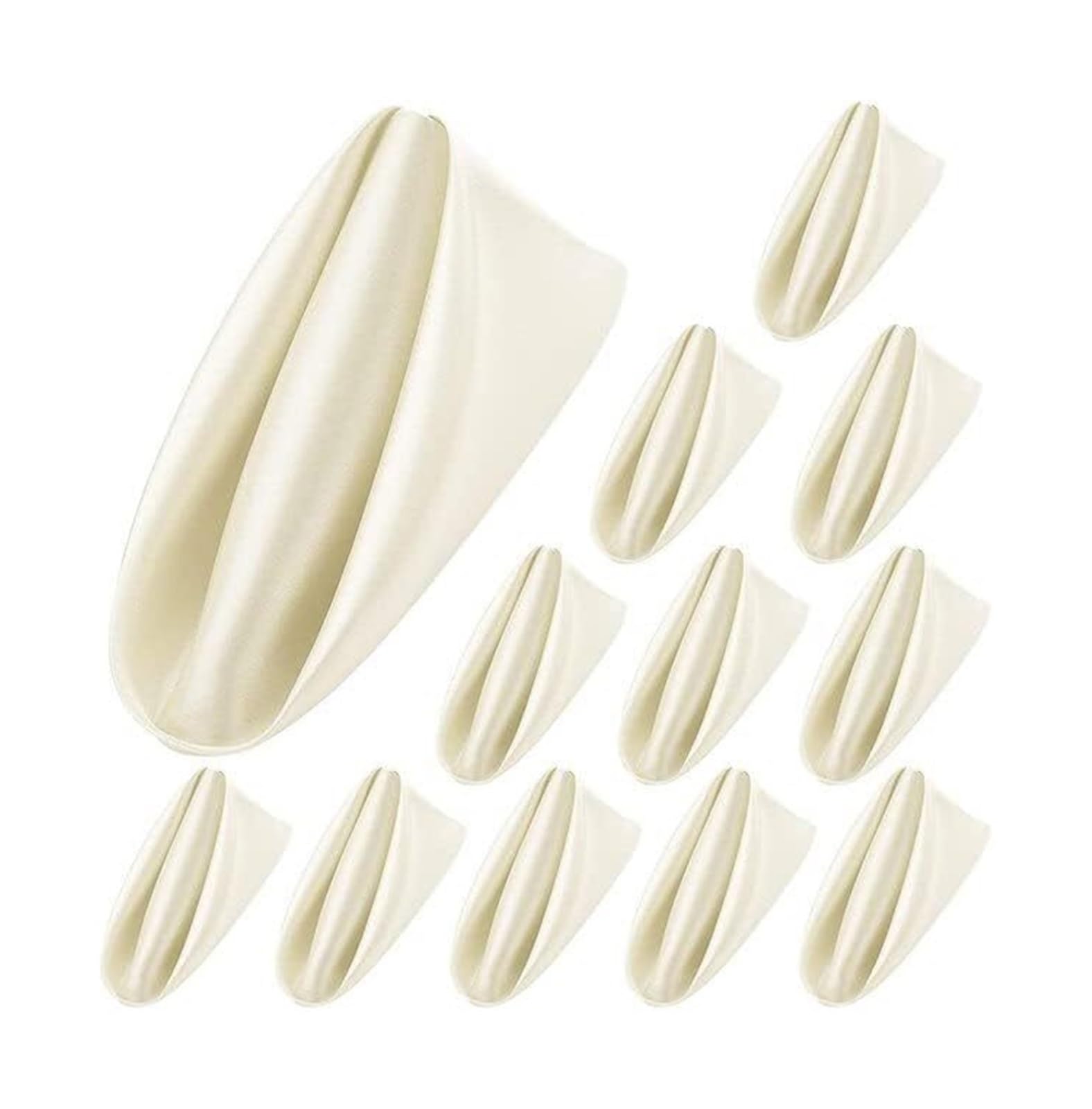 Servilletas de Tela de satén, Servilletas De Mesa Raso Verde(Ivory White,24PC-43 * 43cm)