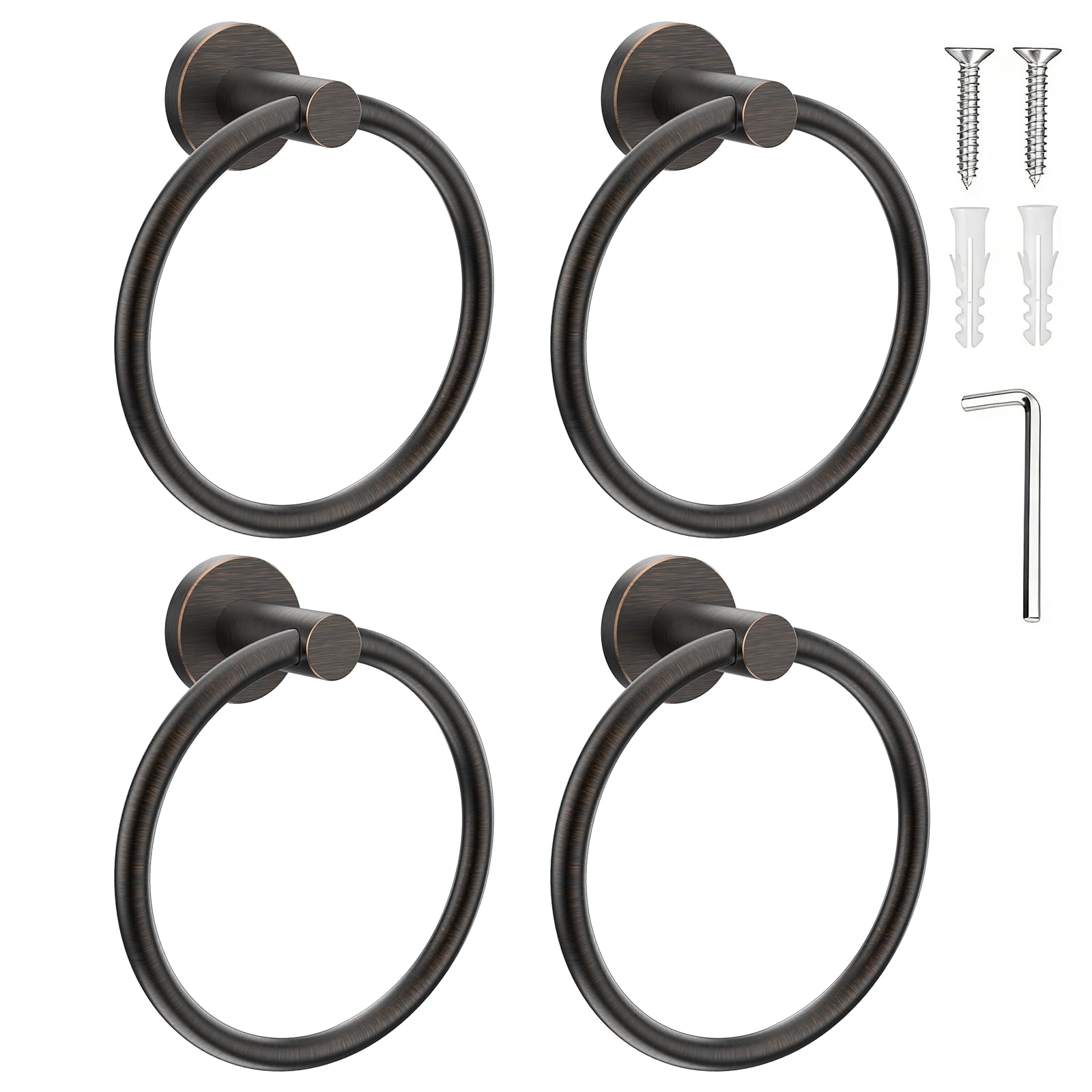 Black Matte Towel Rings - 2 Pack -13