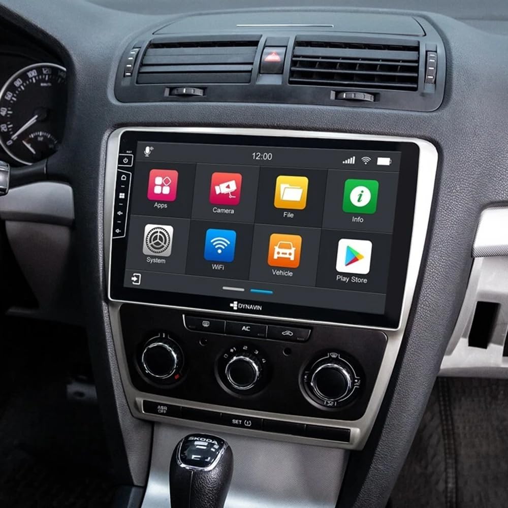 2+32G podwójne radio samochodowe DIN do Skoda Octavia II 2004-2013, 10-calowy ekran dotykowy Car Display radio samochodowe z wyświetlaczem, Bluetooth, GPS, nawigacja, Android 14, WiFi, kamera cofania