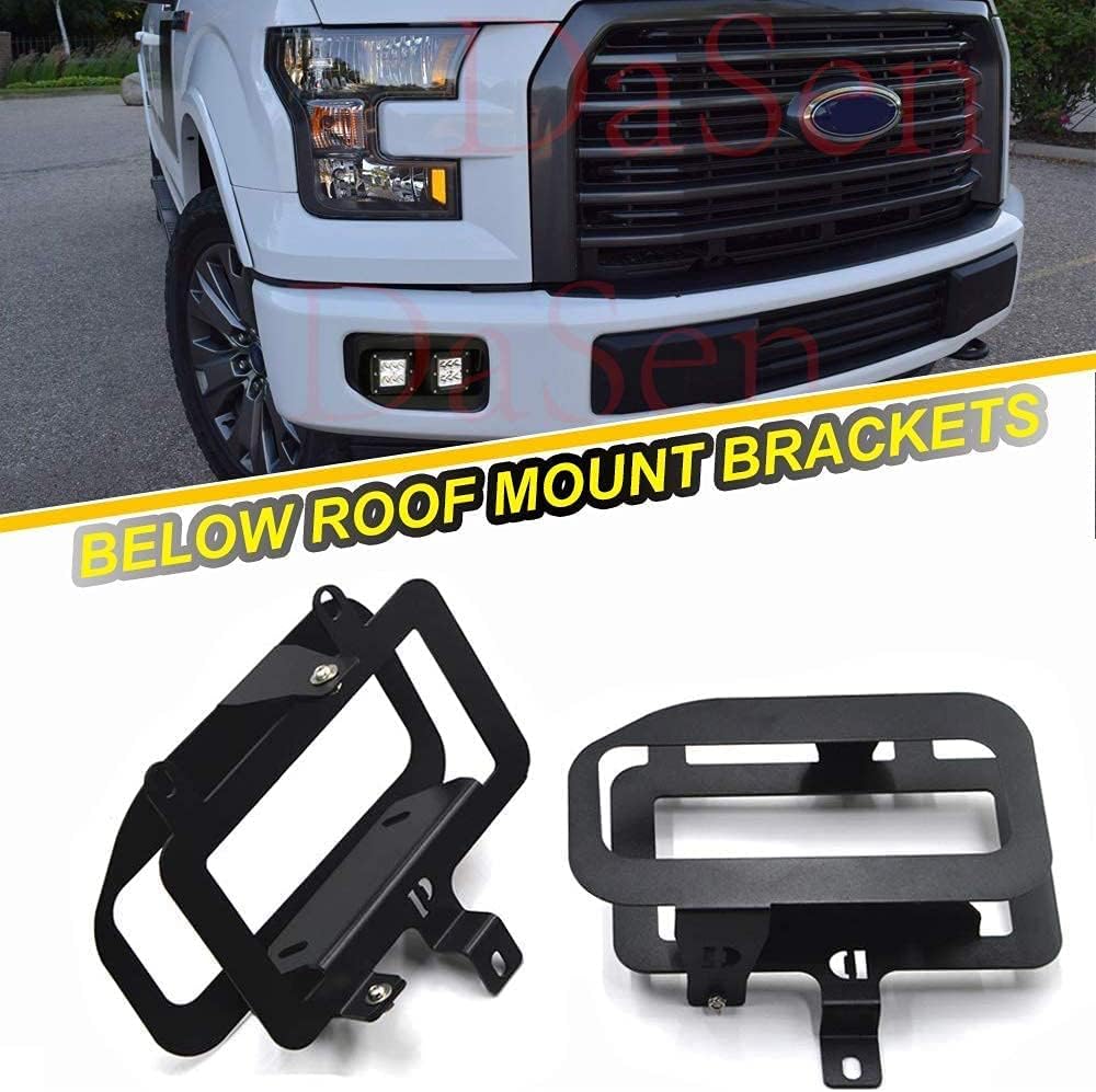 Dasen Bumper Mount Foglight Conversion Brackets for 3 Inch LED Cube/Work Light Pod Fog Lamp Compatible with 2015 2016 2017 Ford F150(Excluding SVT Raptor)
