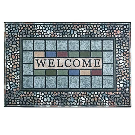 CHICHIC Entrance Door Mat Large 24 x 36 Inch Entry Way Doormat Front Door Rug Outdoor Heavy Duty Welcome Mat, Non Slip Rubber Back Low Profile for Garage, Patio, High Traffic Area, Rectangle Style A