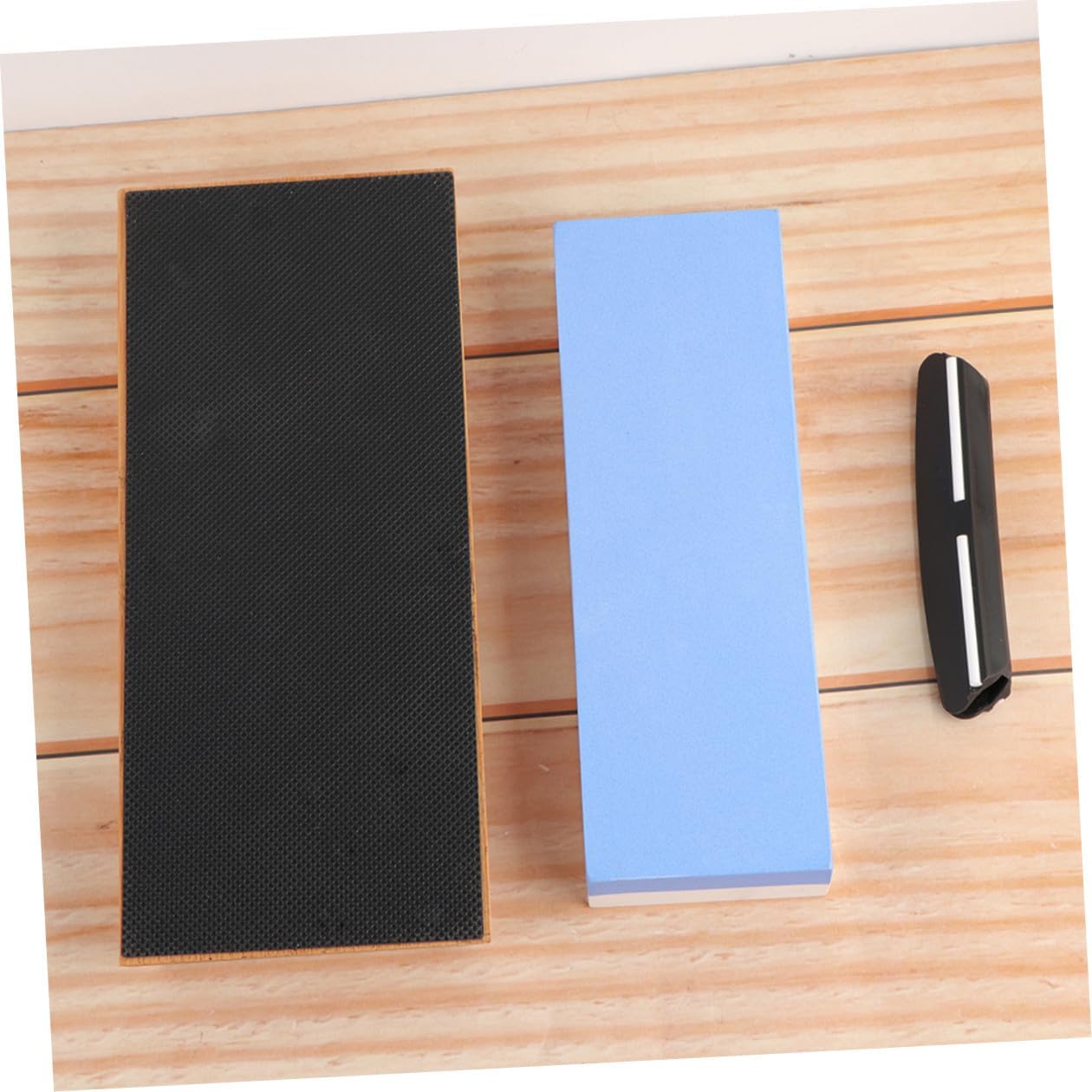 Luxshiny Double-sided Sharpening Stone Kit 1000/6000 Grit Household Kitchen Whetstone Set with Silicone Pad Base Angle Guide and Correction Stone 5pcs Sharpening Tool