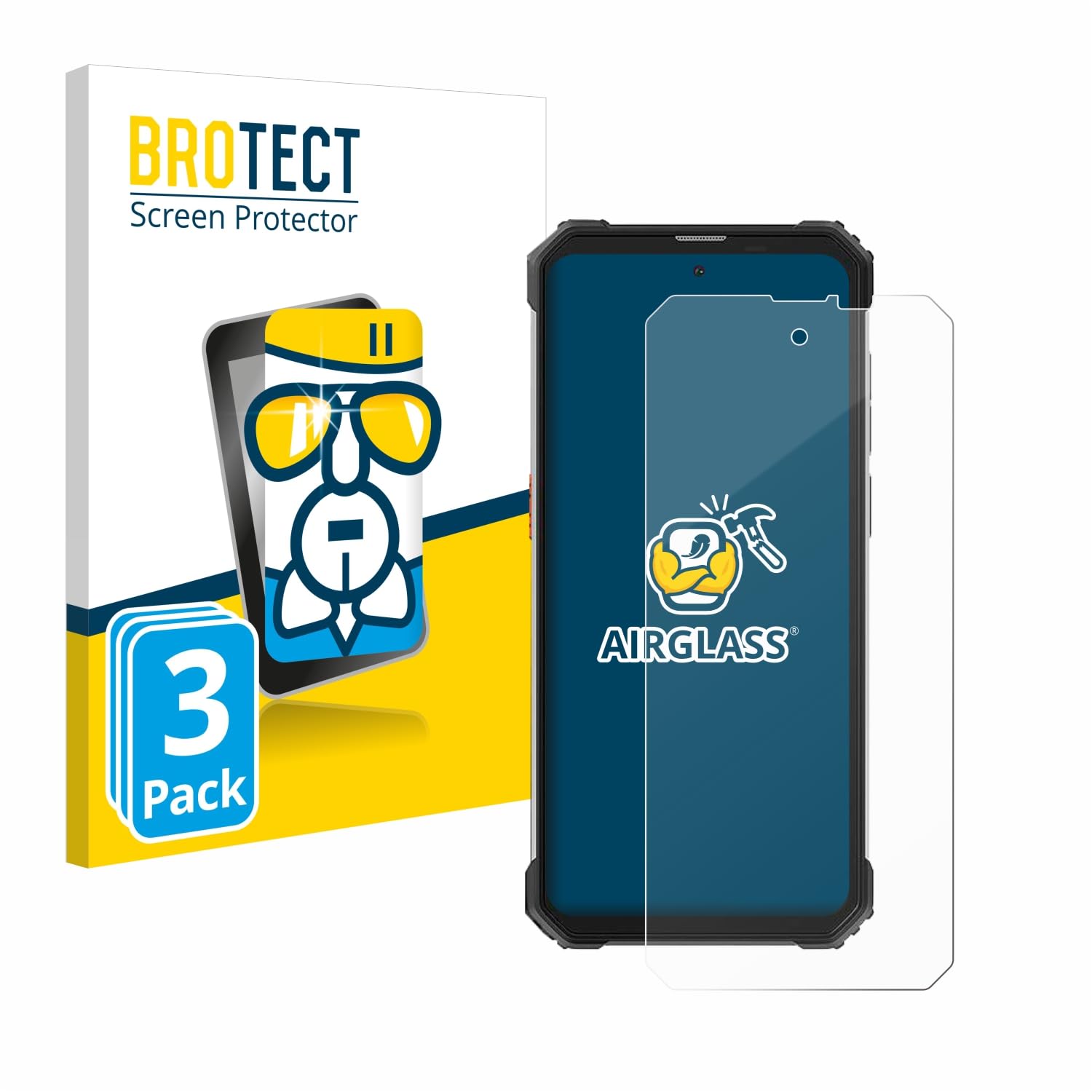 BROTECT AirGlass Panzerfolie Für Blackview BV8900 – 3 Stück, 9H Kratzfest, Anti-Fingerprint | Made In Germany, Passgenauer Schutz