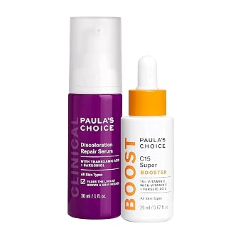 Paulas Choice CLINICAL Discoloration Repair Serum with Tranexamic Acid & BOOST C15 Booster, Concentrated 15% Vitamin C Serum, Duo for Stubborn Dark Spots, Fragrance-free, Set of 2