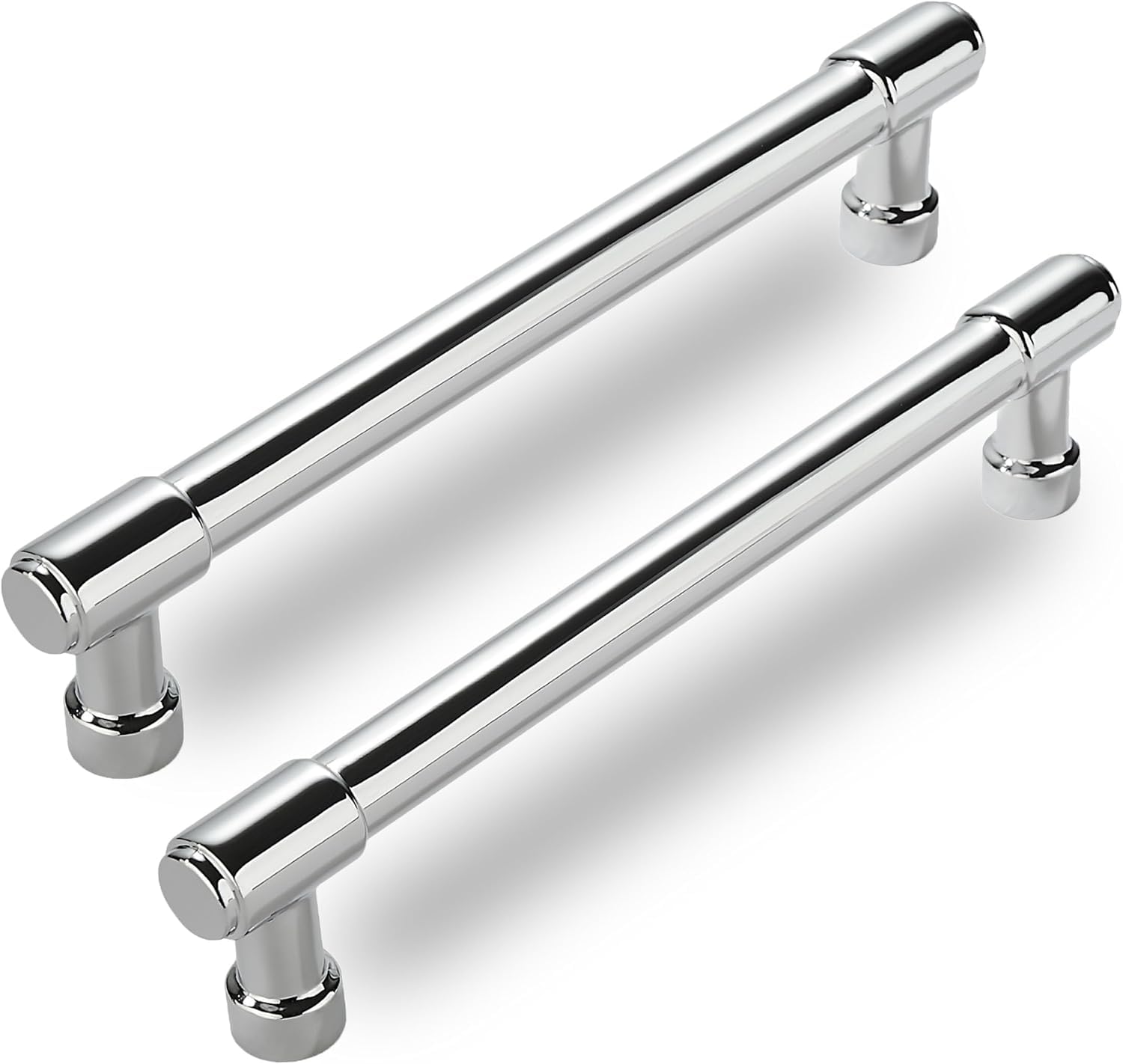 CABDM 6 Pack Polished Chrome Cabinet Pulls,5 Inch(128mm) Hole Centers Cabinet Handles Kitchen Hardware for Cabinets and Drawer — image 1