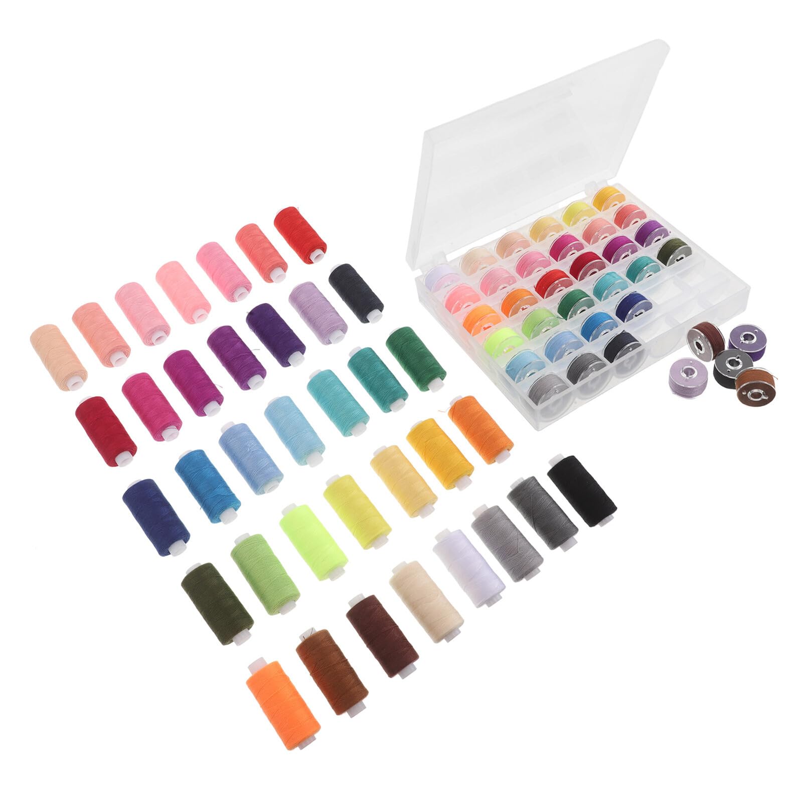 Kit de Bobinas E Hilos de Coser de Poliéster, 72 Piezas | 36 Colores, 400 Yardas, 36 Bobinas Precargadas a Juego, para Máquina Doméstica