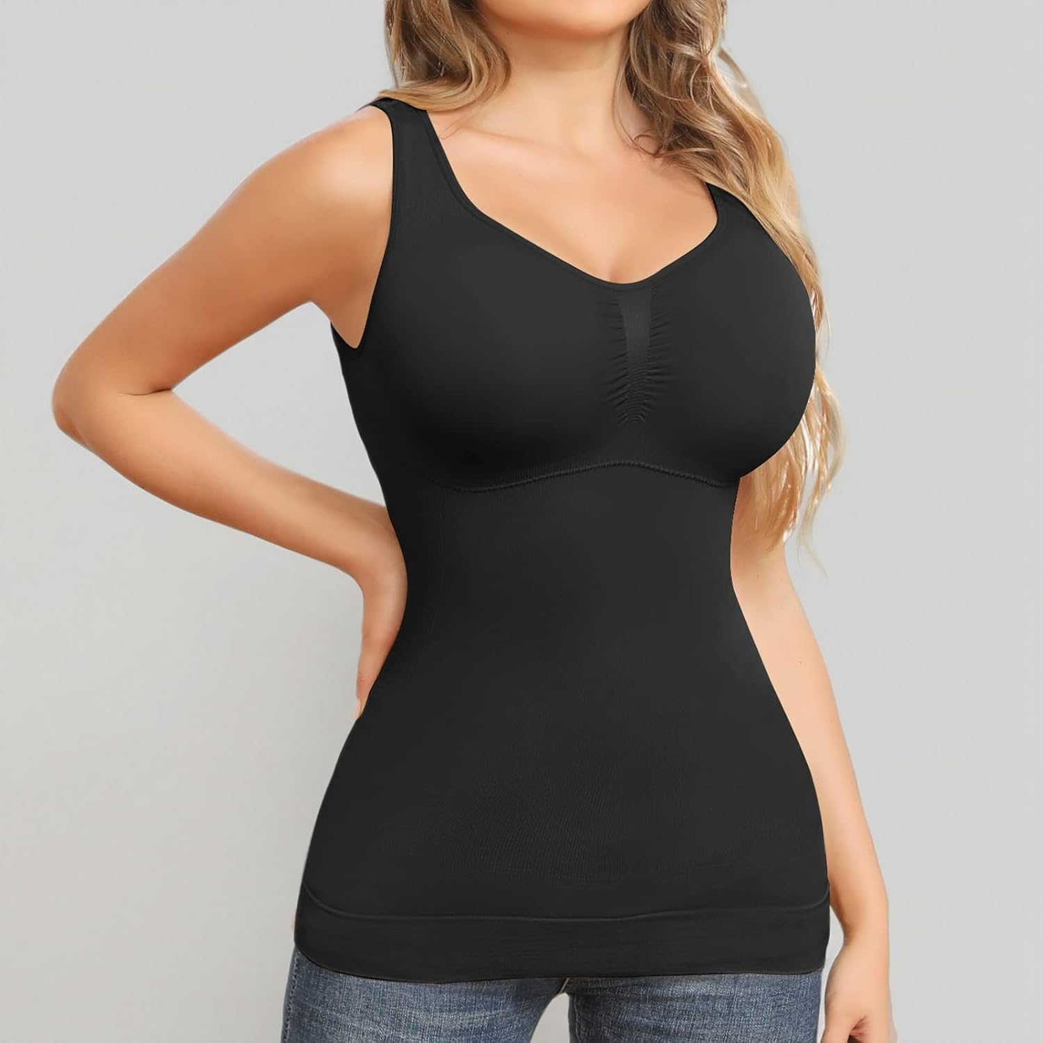 Shapewear Camisoles With Built in Bra Tummy Control Compression Tank Tops for Women Body Shaper Padded Tanks - Image 6