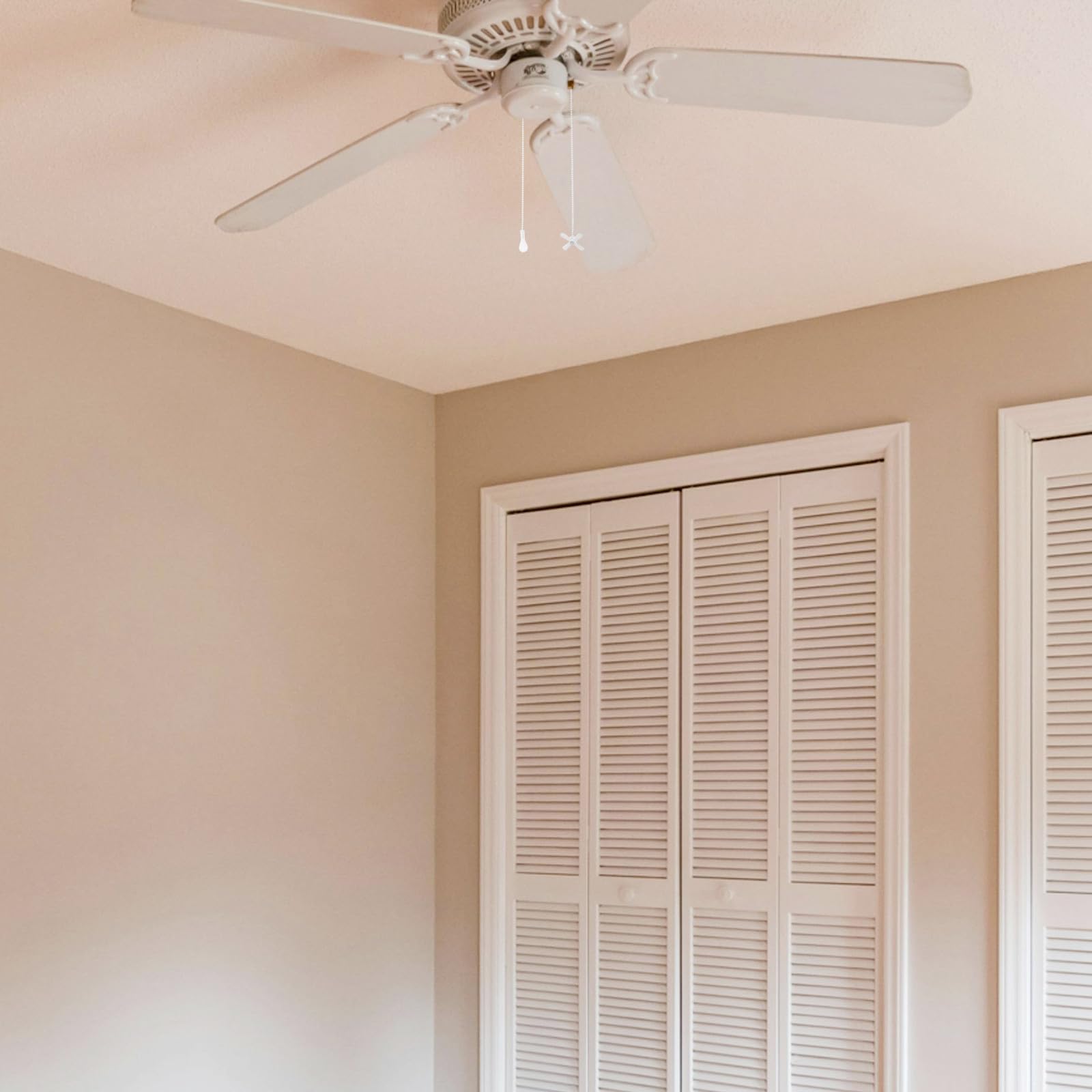 2piezas Cadena de Tirón para Ventilador de Techo y Lámpara Accesorio Decorativo Metálico Blanco de Extensor Funcional para Iluminación y Ventilación