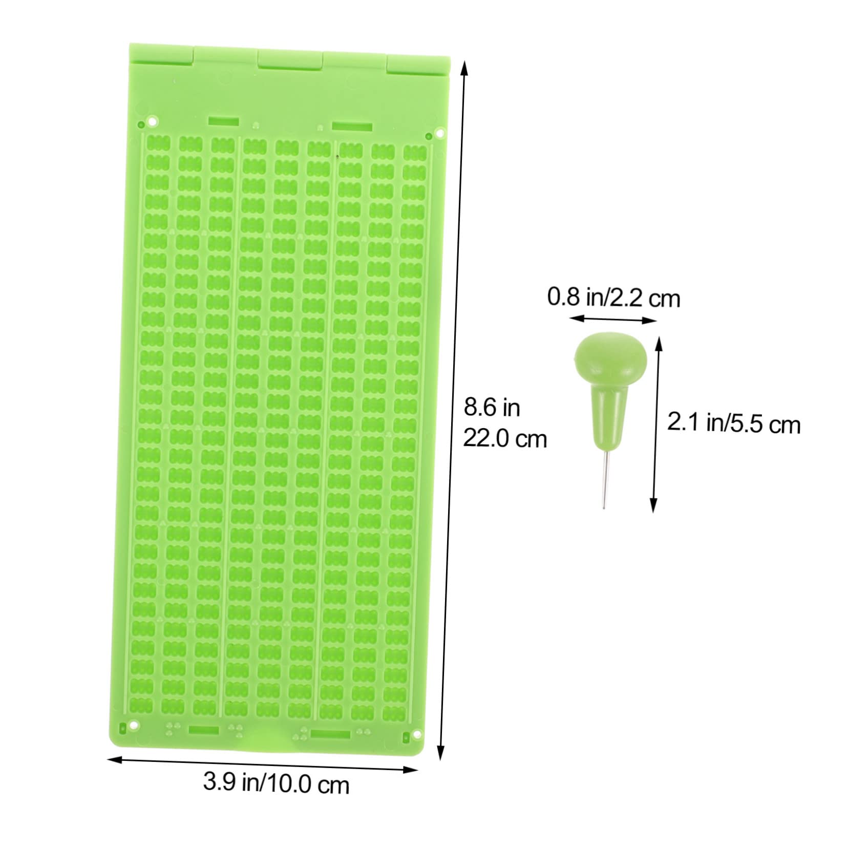 GOOHOCHY 9-line 30-Cell Braille Writing Stylus Blind Writing Tablet Blind Learning Supplies Lightweight and Sturdy Plastic Braille Board