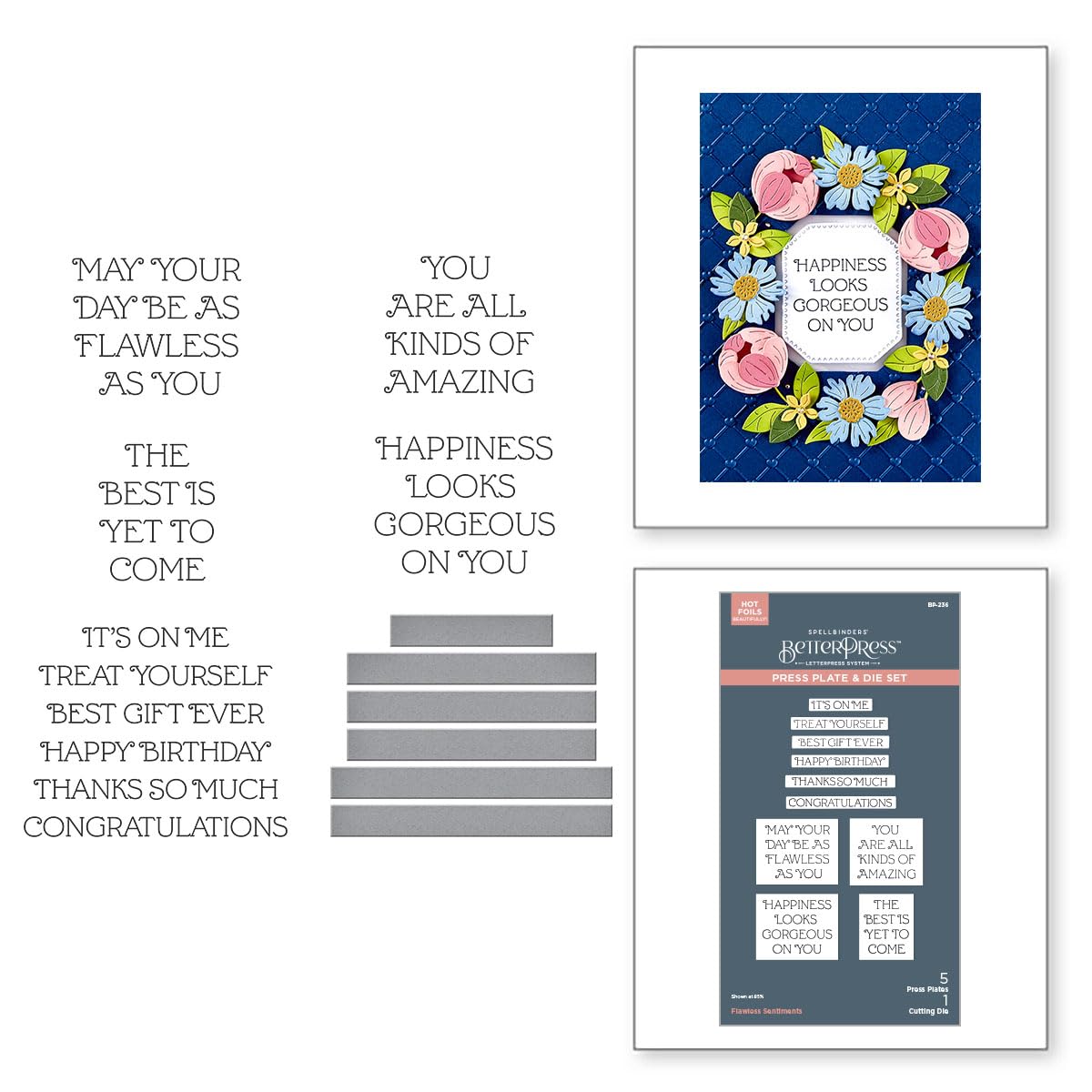 Flawless Sentiments Press Plate & Die Set from the Gorgeous You Collection