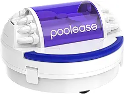 poolease Robô Aspirador De Piscina Sem Fio X1, Pó Robótico Para Piscinas Acima/Abaixo Do Solo, Motor Duplo 45 W, Estacionamento Automático, Aprimorado Com Capacidade 2 Litros Detritos (Branco E Roxo