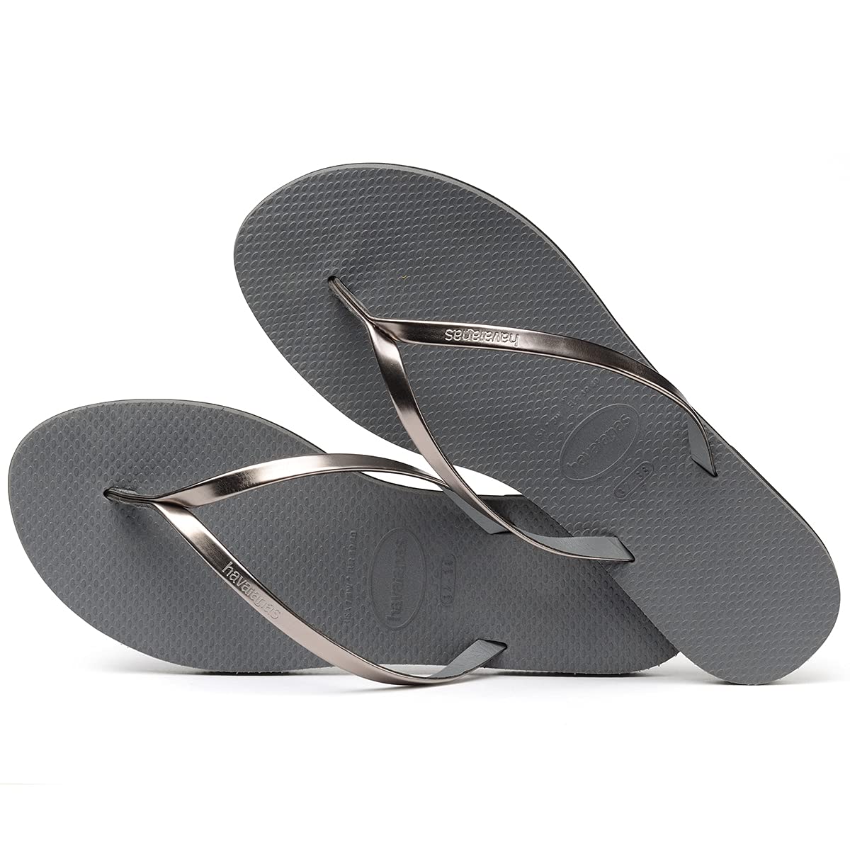 Havaianas - You Metallic, Sandalias Cómodas, Elegantes y Versátiles, Tiras Finas con Acabado Metálico, Pequeño Tacón, Mujer