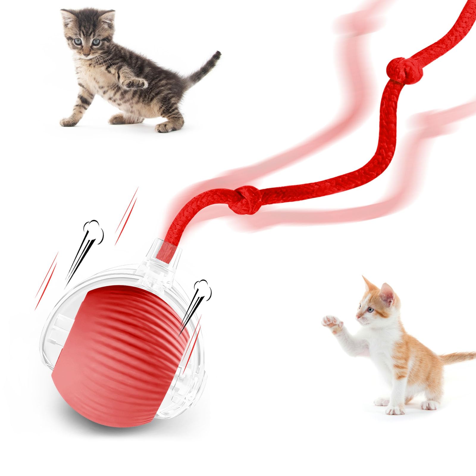 Doweve Interactive Cat Toys for Indoor Cats Smart Moving Interactive Cat Ball