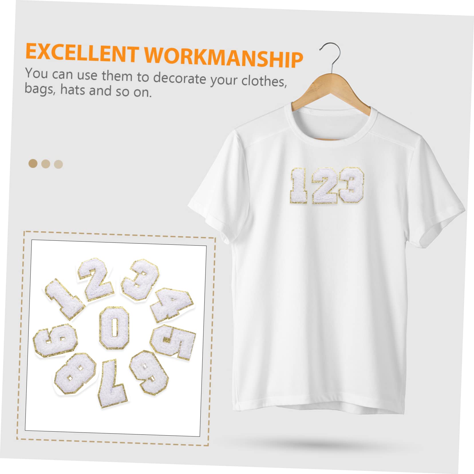 Ciieeo 100pièces Patches Numériques Décoratifs Pour Vêtements Appliques Pour Jeans Et Artisanat Couverture Décoration Élégante