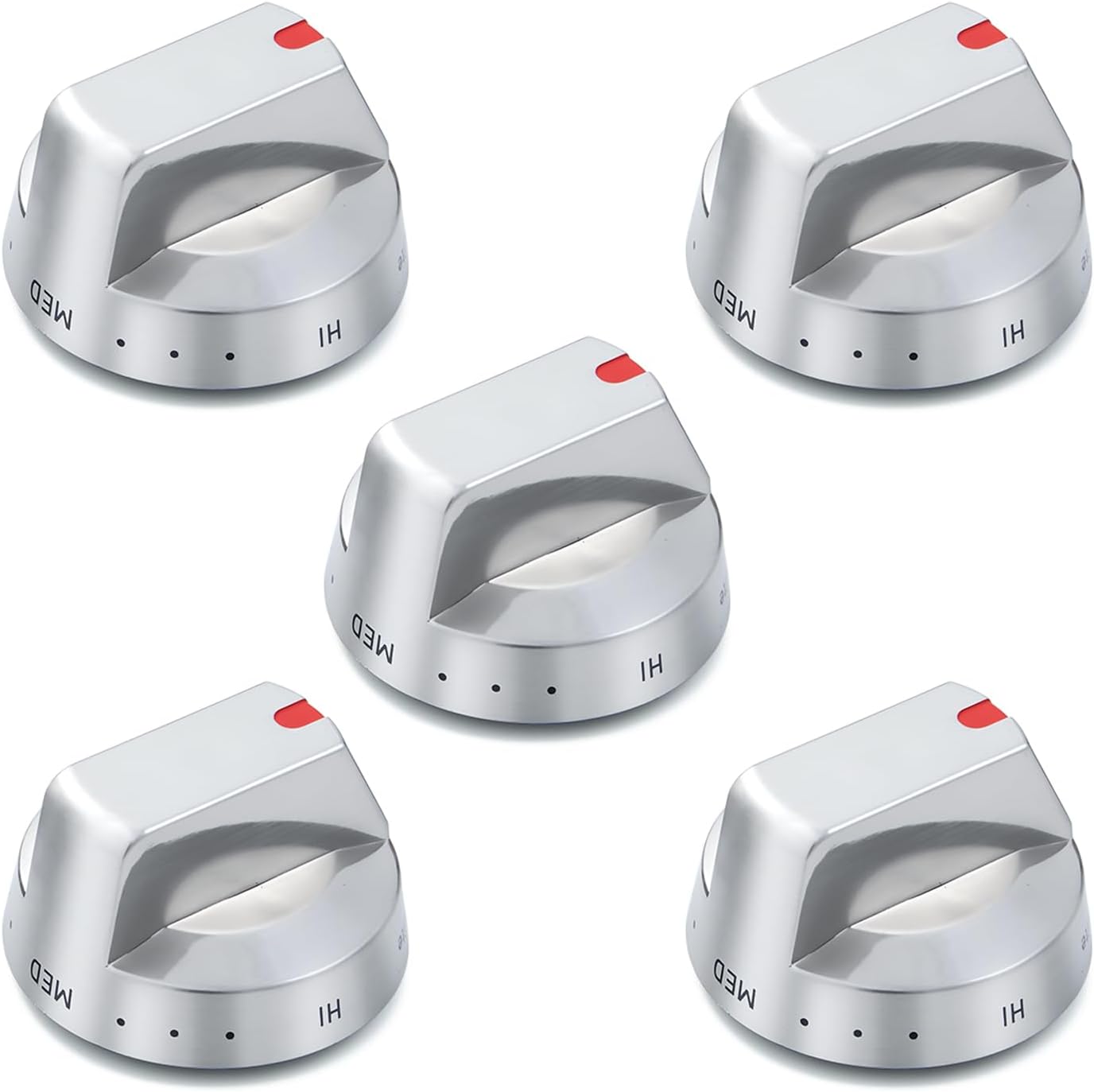 DG64-00473A Stove Knobs Replacement Parts for Samsung Gas Range Knob Oven Stove Top Burner Knob NX58R5601SS/AA NX58H5600SS NX58H5600SS/AA Cooktop Surface Burner Dial Control Assembly Knobs 5 Pcs