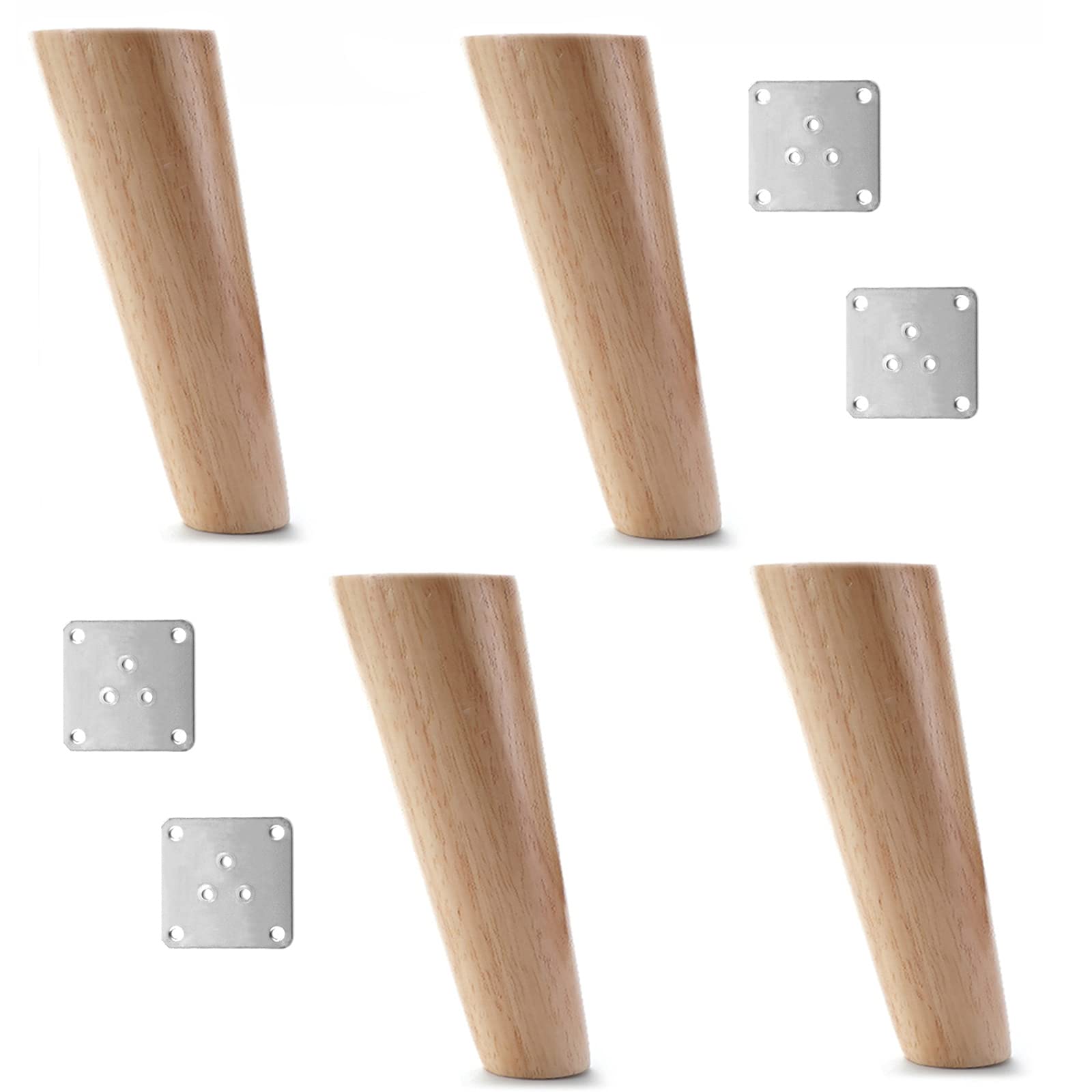 Patas de madera para muebles oblicuas de 15cm ideales para renovar tu sofá y mesa de café