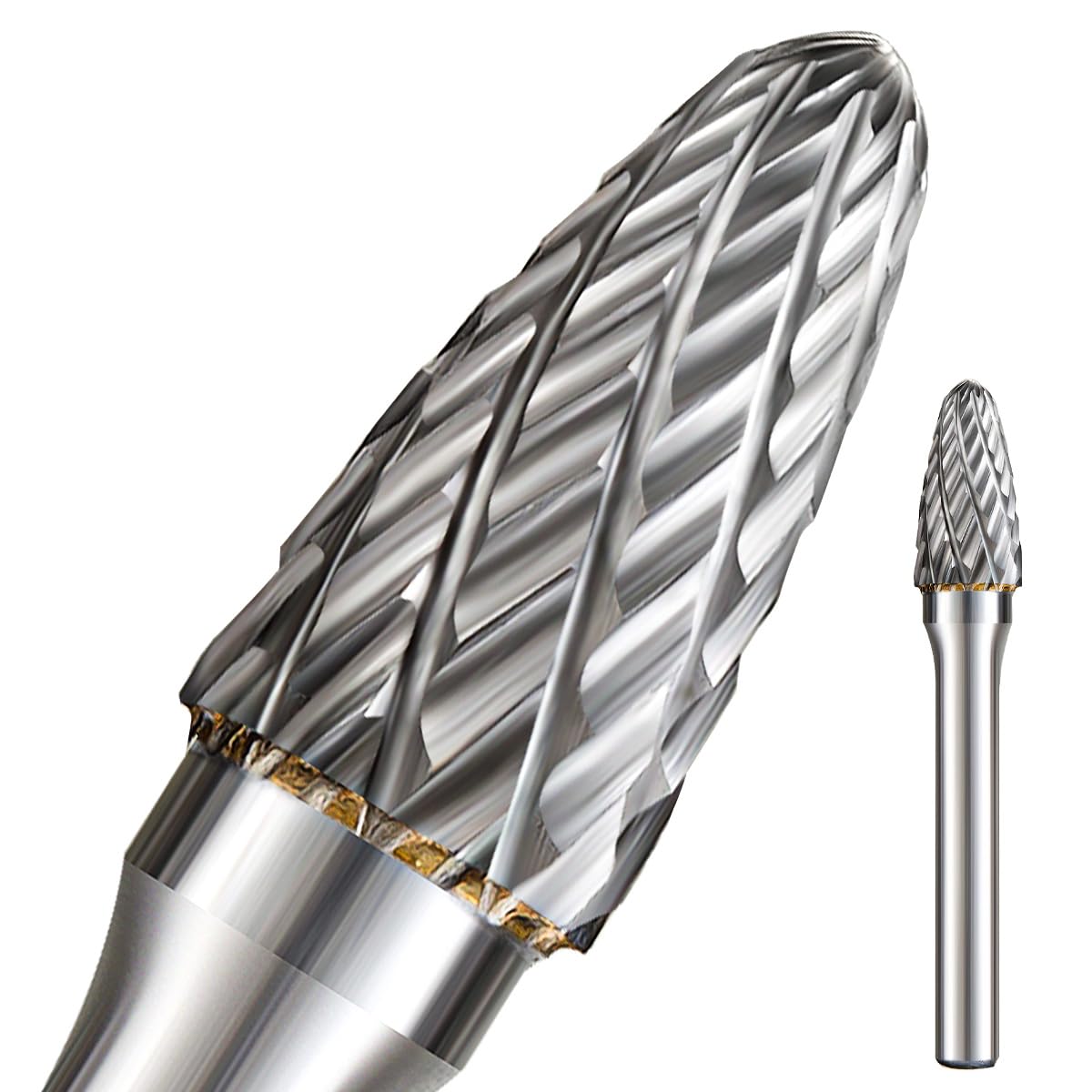 1/4 Carbide Burr Set 1/4 Shank w/Big Beech Holder Die Grinder Bits Drill Bits Grinding Bits for Metal Rotary Tool Attachment Accessories Rasp Weld