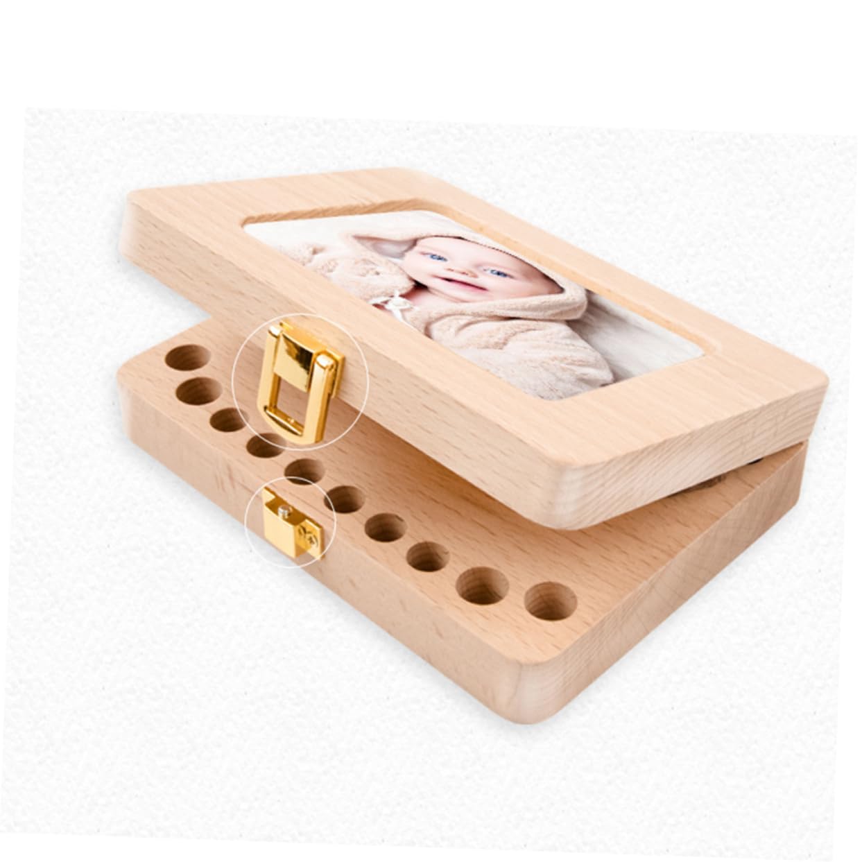 Caja De Madera Para Dientes De Leche Contenedor Creativo Para Recuerdos De Dientes De Niño Niña Almacenamiento Seguro y Organizado Para Niño Niña y Niñas Para Preservar