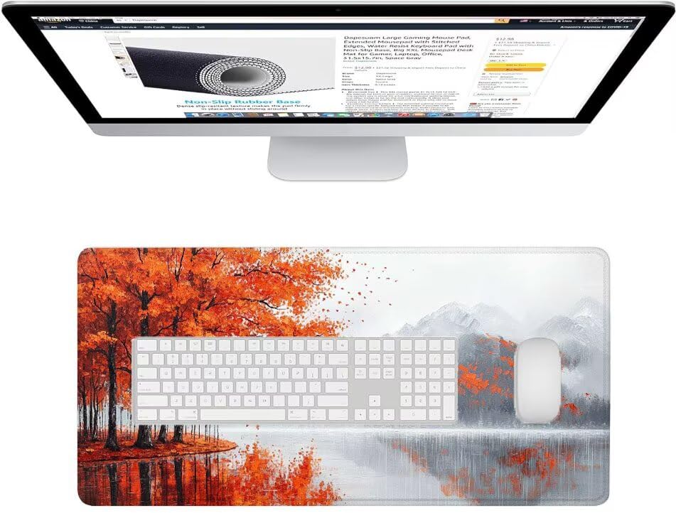 Tapis de souris XXL bords cousus imperméable pour précision PC - 3