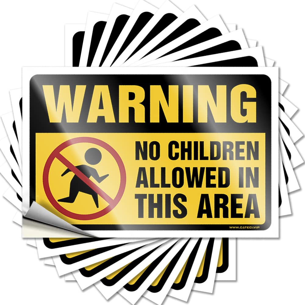 Room Decor Teenager Labels Student Driver Sticker for Car - Bumper Outdoor Vinyl Warning No Children Allowed in This Area Funny Water Bottle Surface(12X18CM-6Pcs)