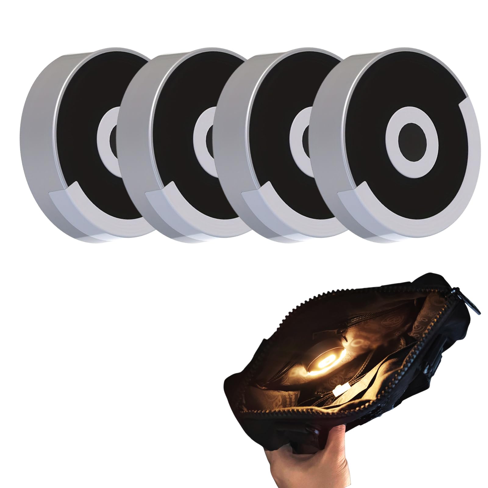 Consdemy Purse Lamp Touch Activated Light with Rechargeable Battery, LED Lamp for Handbag, Bag Light for Purses, Light Up Purses Essentials Items Wome