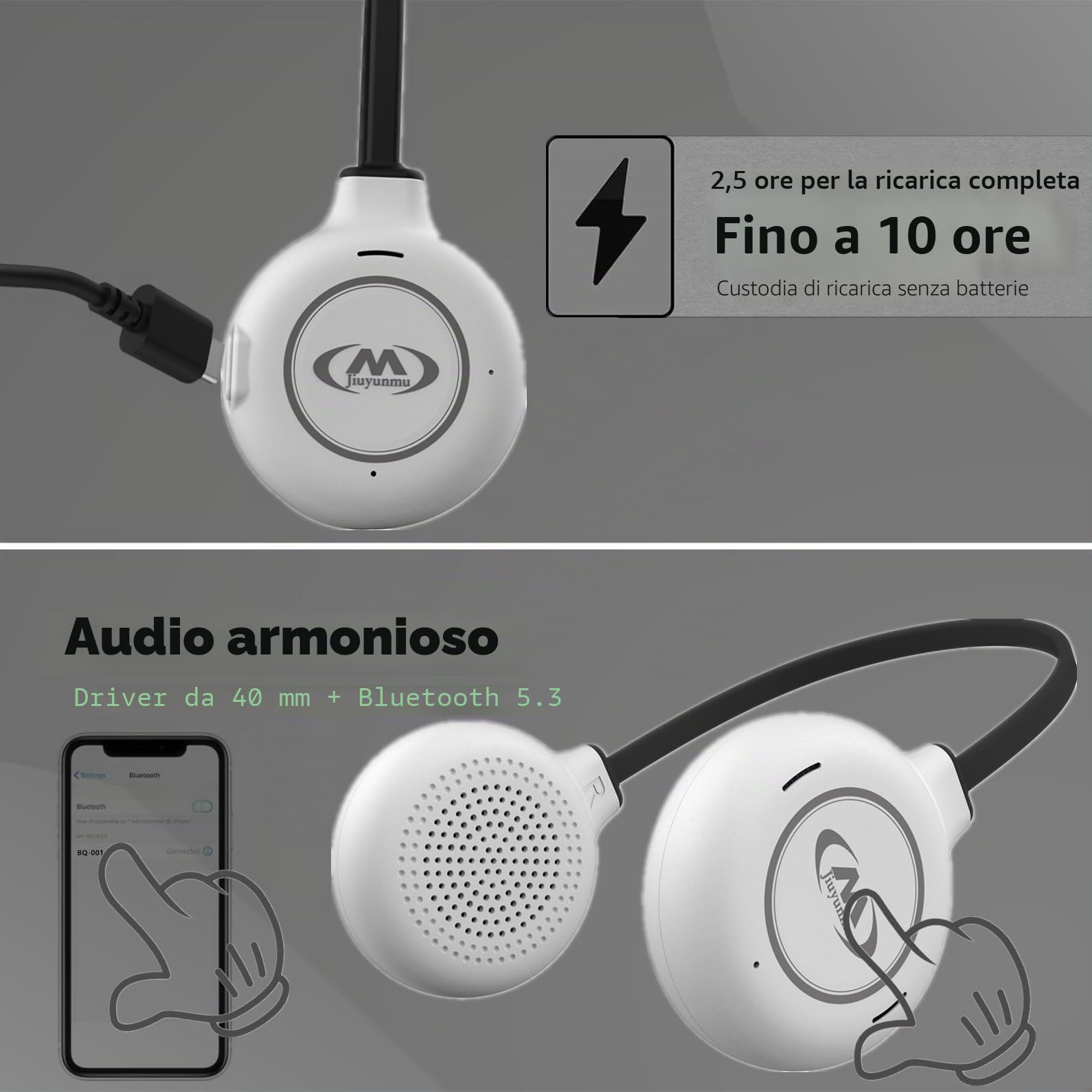 Cuffie per casco da sci, altoparlanti wireless Bluetooth per sci, snowboard, mountain bike
