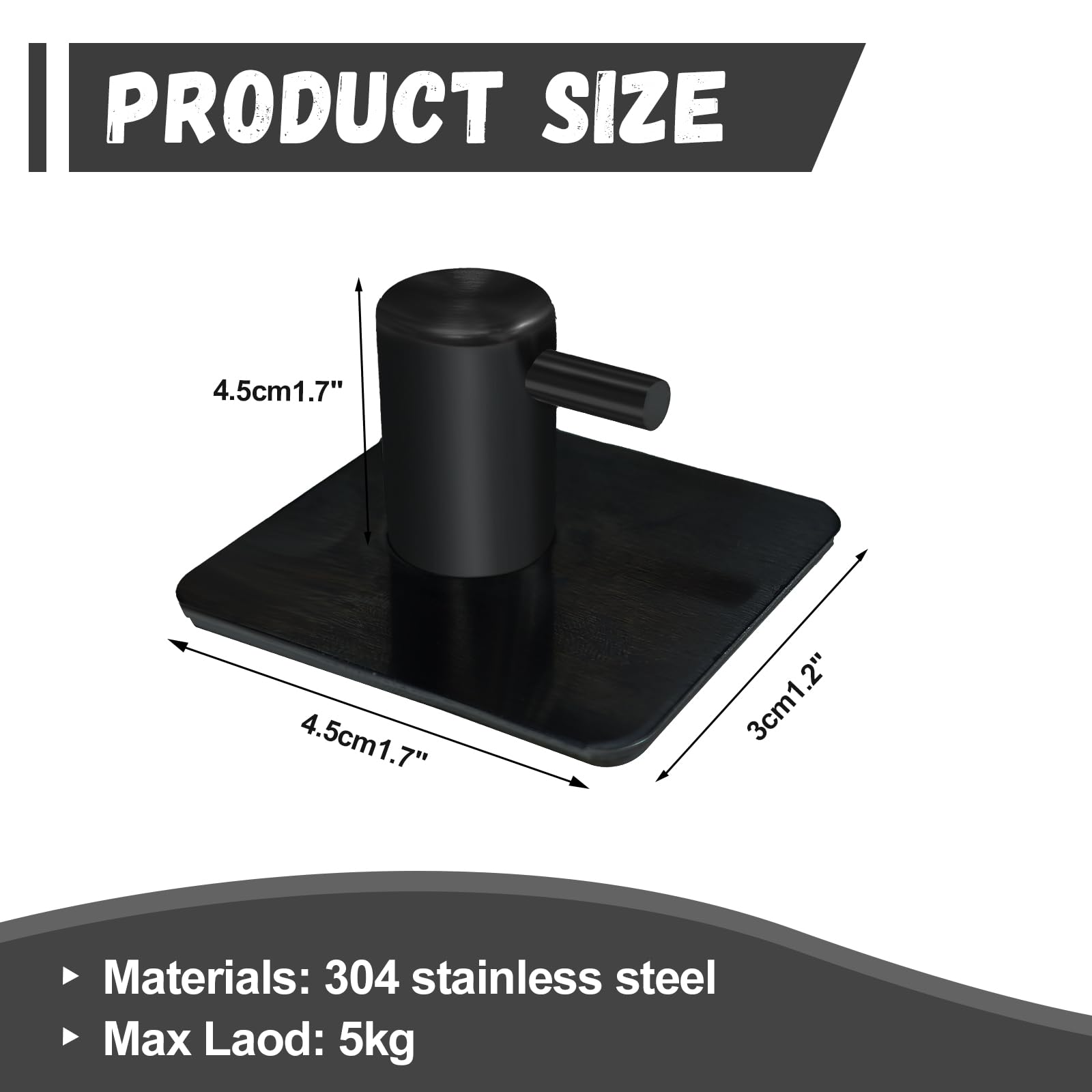 Ganchos Adhesivos para Pared Acero Inoxidable, 4 Piezas Negro, Colgadores Adhesivos, Autoadhesivo Colgador Toallas, Accesorios para Baño Extrafuertes y Sin Taladro, Multi-Uso para Llaves y Ropa