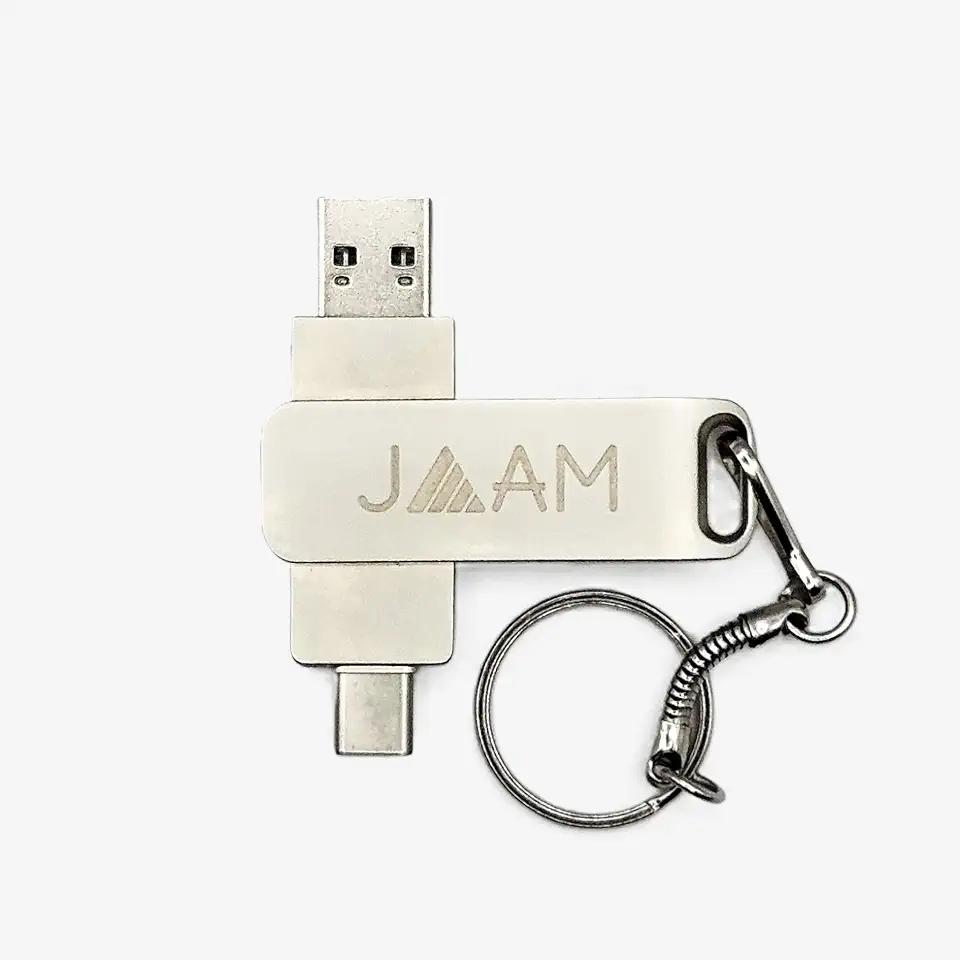 JAAM Pen Drive 2 Em 1 Usb 2.0/3.0 Com Conectores Tipo C E Lightning Para Iphone 13, 12, Pro Max E 11 (64 Gb)