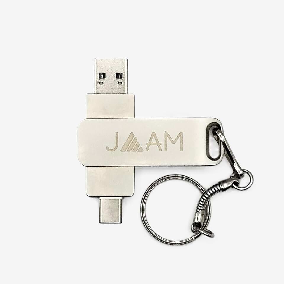 JAAM Pen Drive 2 Em 1 Usb 2.0/3.0 Com Conectores Tipo C E Lightning Para Iphone 13, 12, Pro Max E 11 (64 Gb)