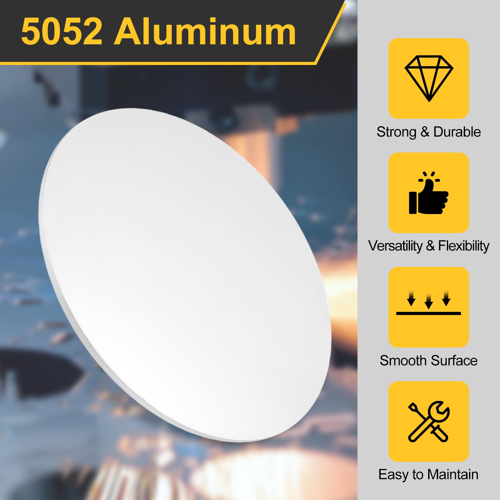 QUARKZMAN Disco In Alluminio Diametro 10"(250mm) Spessore 0.12"(3mm) 5052 Cerchi In Alluminio Piastre Rotondo Fogli Per Stampa Metalli