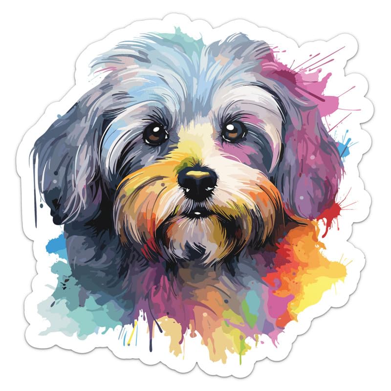 Generic Colorful Watercolor Havanese Dog Sticker - Vinyl Waterproof Decal for Car, Laptop, Wall, Window, Water Bottle, Bumper Sticker Size - 5'' Longer Side