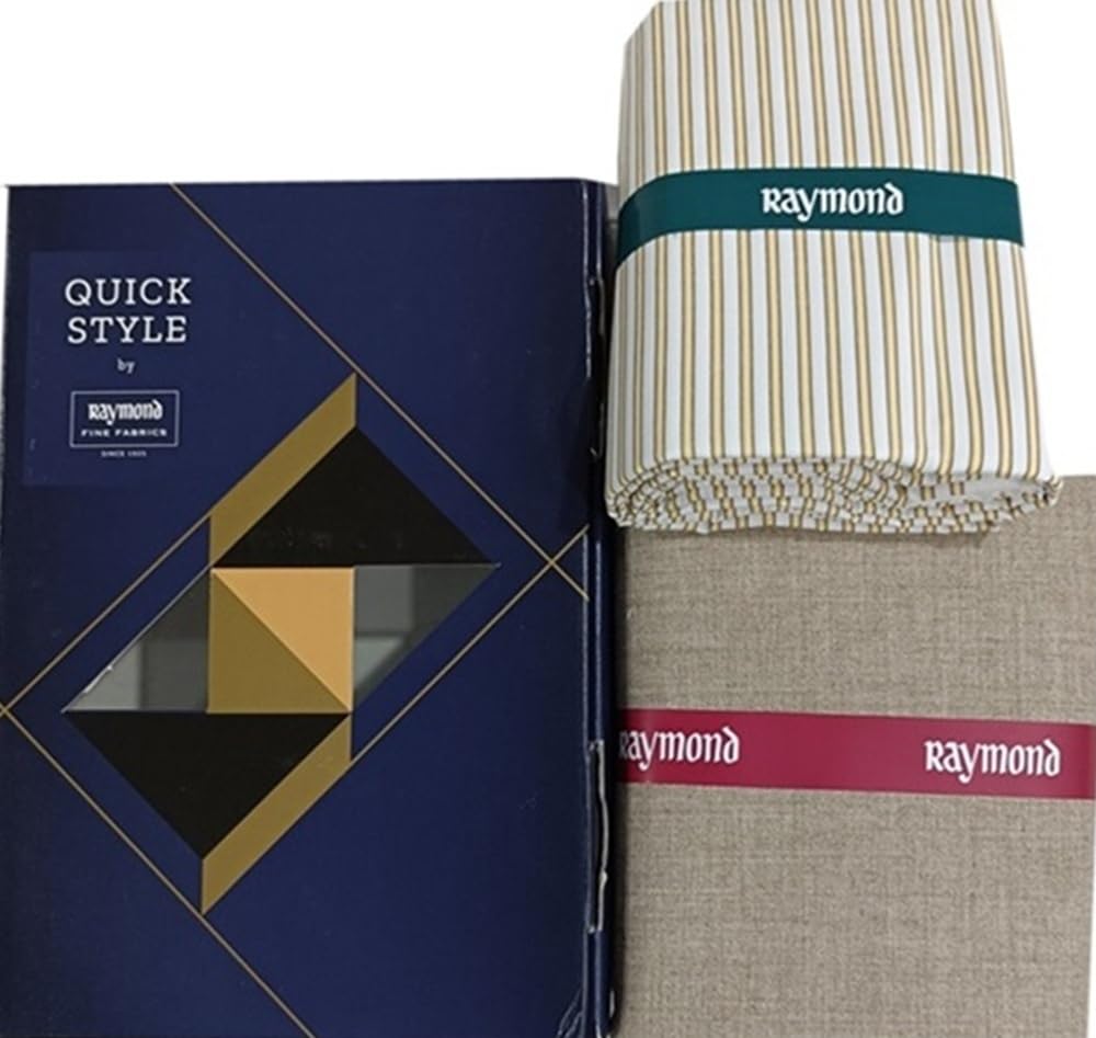 Raymond Premium Shirt & Trouser Fabric Combo for Men | Solid Trouser Fabric & Checkered Shirt Material-image-35