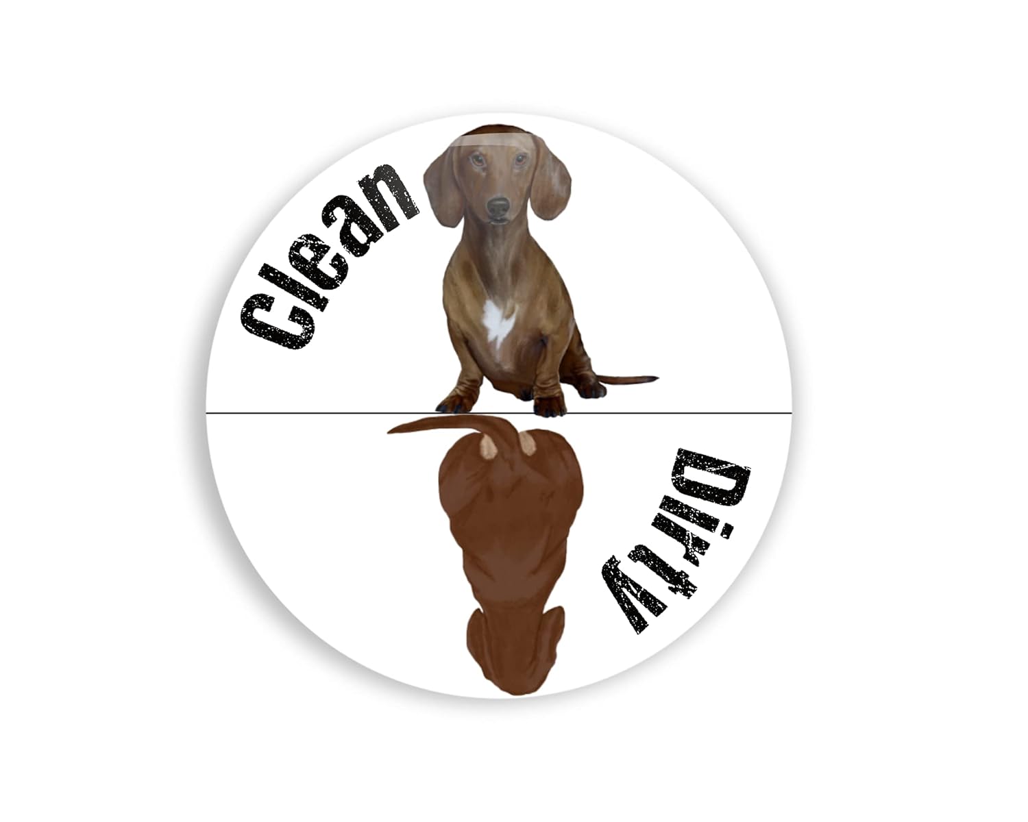 Dachshund Clean Dog Dirty Dog Dishwasher Handmade