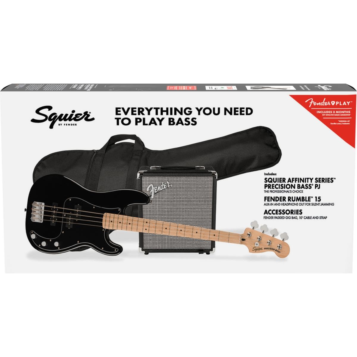 Fender 4-String Precision Bass Guitar Complete Starter Package