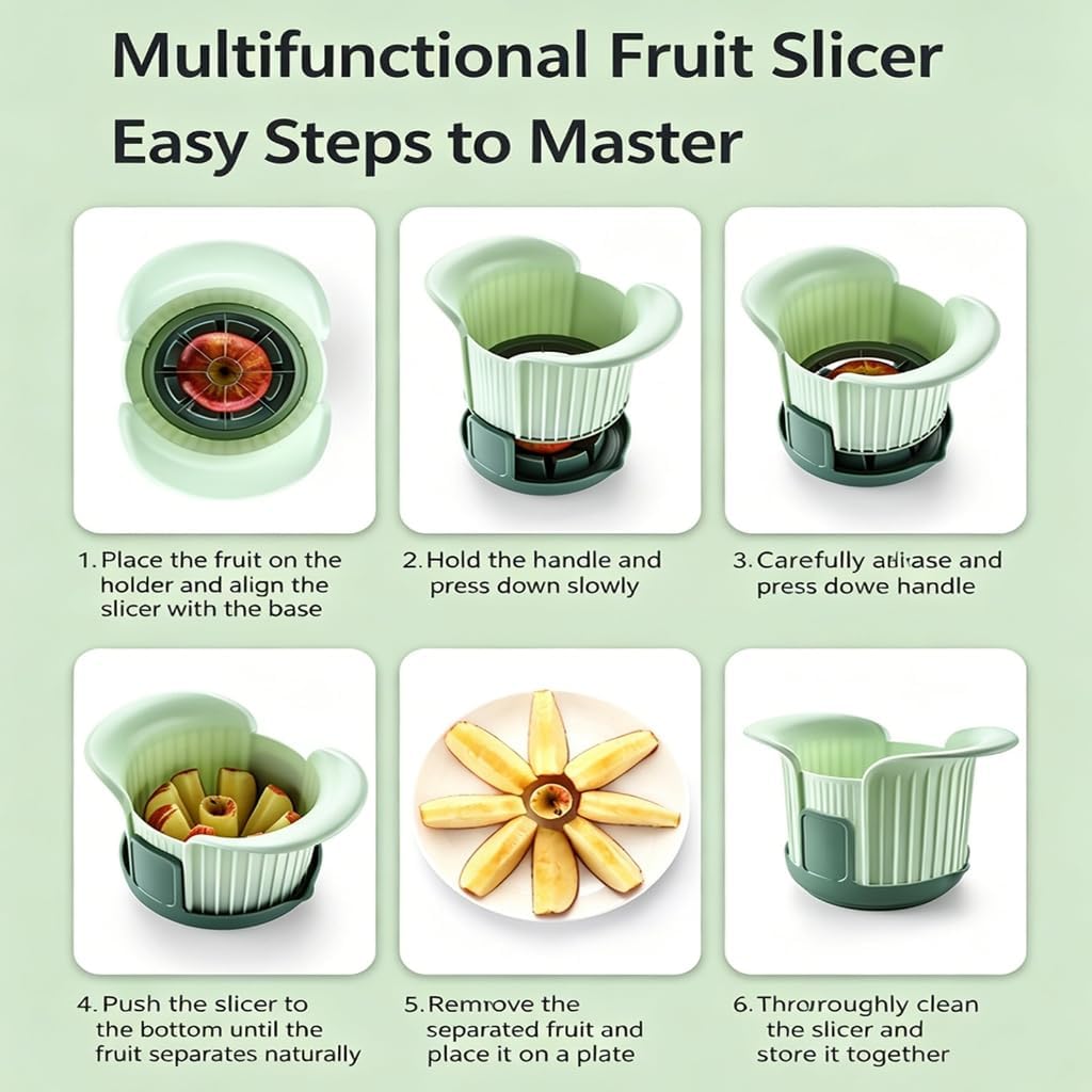 Professional Fruit Slicer And Fruit Corer With Nonslip Base Vegetable Divider Ideal For Home Kitchens Restaurants