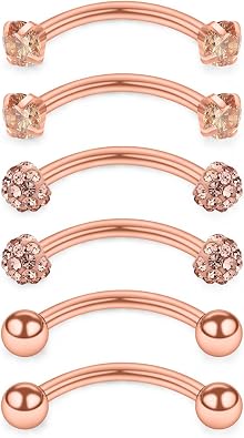 SCERRING 16 Gauge 10mm Curved Barbell Eyebrow Belly Lip Tragus Ring Piercing Jewelry