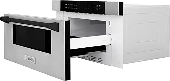 ZLINE Autograph Edition 30 1.2 cu. ft. Built-In Microwave Drawer in Stainless Steel with Matte Black Accents
