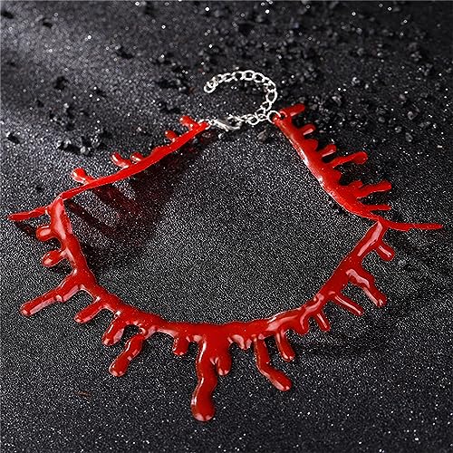 Horror Blood Drip Neck Cut Choker Necklace for Women Punk Soft Vampire Red Bloody Scar Throat Bleeding Lightweight Joke Necklace for Halloween Decoration Mardi Gras Party Cosplay Jewelry Gifts4