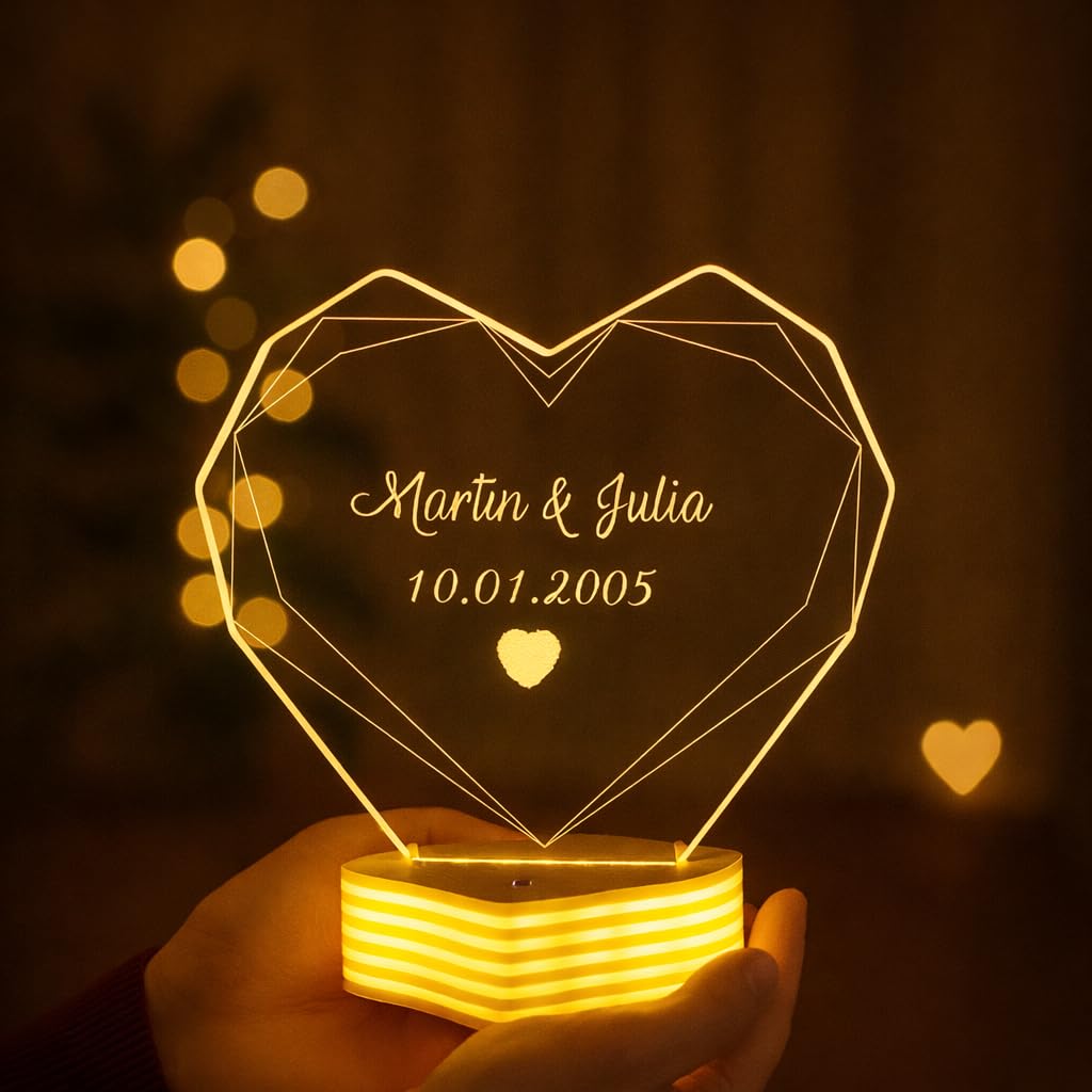 Lampka nocna LED, spersonalizowana lampka nocna ze zdjęciem, pomysł na prezent