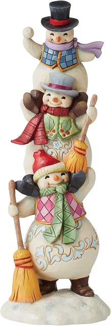 Snowy Stack of Holiday Fun"" Stacked Snowmen Figurine - Heartwood Creek by Jim Shore
