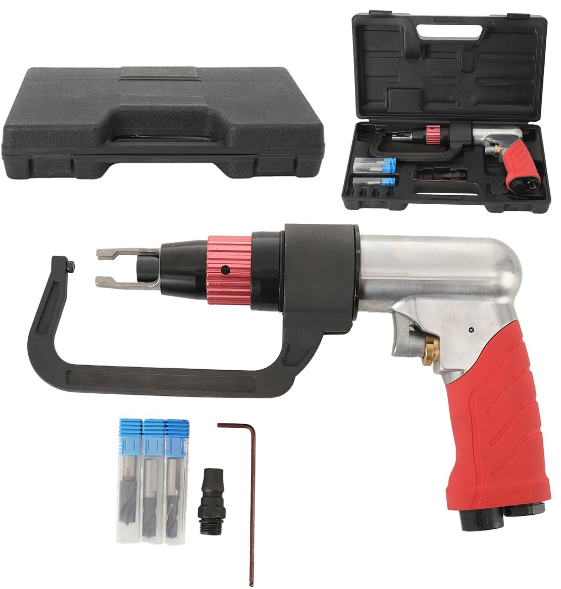 Broca de soldadura de punto de aire 1/4 de aire comprimido, fresadora de punto de soldadura, herramienta neumática para coche, portabrocas M8, 1600 rpm, ralentí, reparación de accidentes