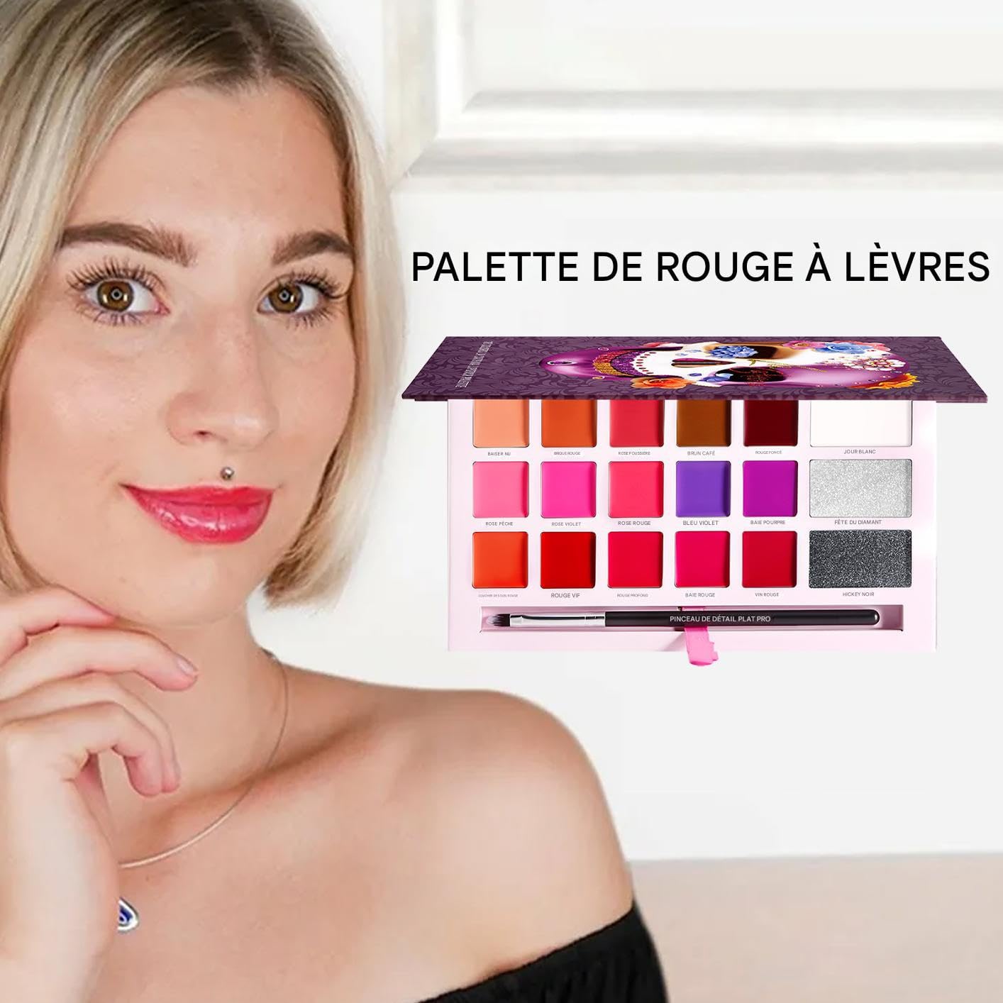Palette di per donne, per labbra per trucco Rossetto a 18 colori idratante | Cosmetici in costume di Halloween A lungo duratura per la raccolta, le prestazioni