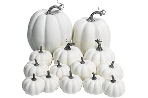 WESAPPINC Artificial White Pumpkins, Set of 14