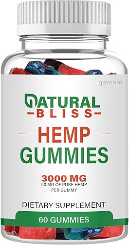 Natural Bliss Hemp - Gomitas de cáñamo Natural Bliss (individual, 60 gomitas)