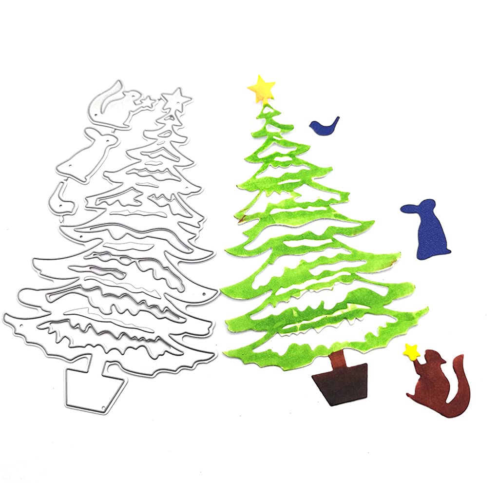 Fustelle in metallo con albero di Natale, fustelle fustellate per