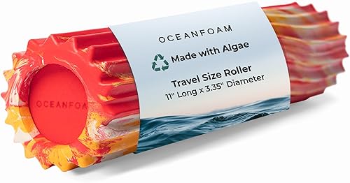 Miniatura 15 de Oceanfoam Rodillo de espuma de viaje Ripple (11 x 3.35 pulgadas) Mini rodillo de espuma firme para terapia física, masaje de tejido profundo, dolor