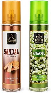 Wildplay Sandal & Attarful Perfume Combo for Men & Women (125ml Each) – Long Lasting Multi-Fragrance Spray, Floral Sweet &... Price In India
